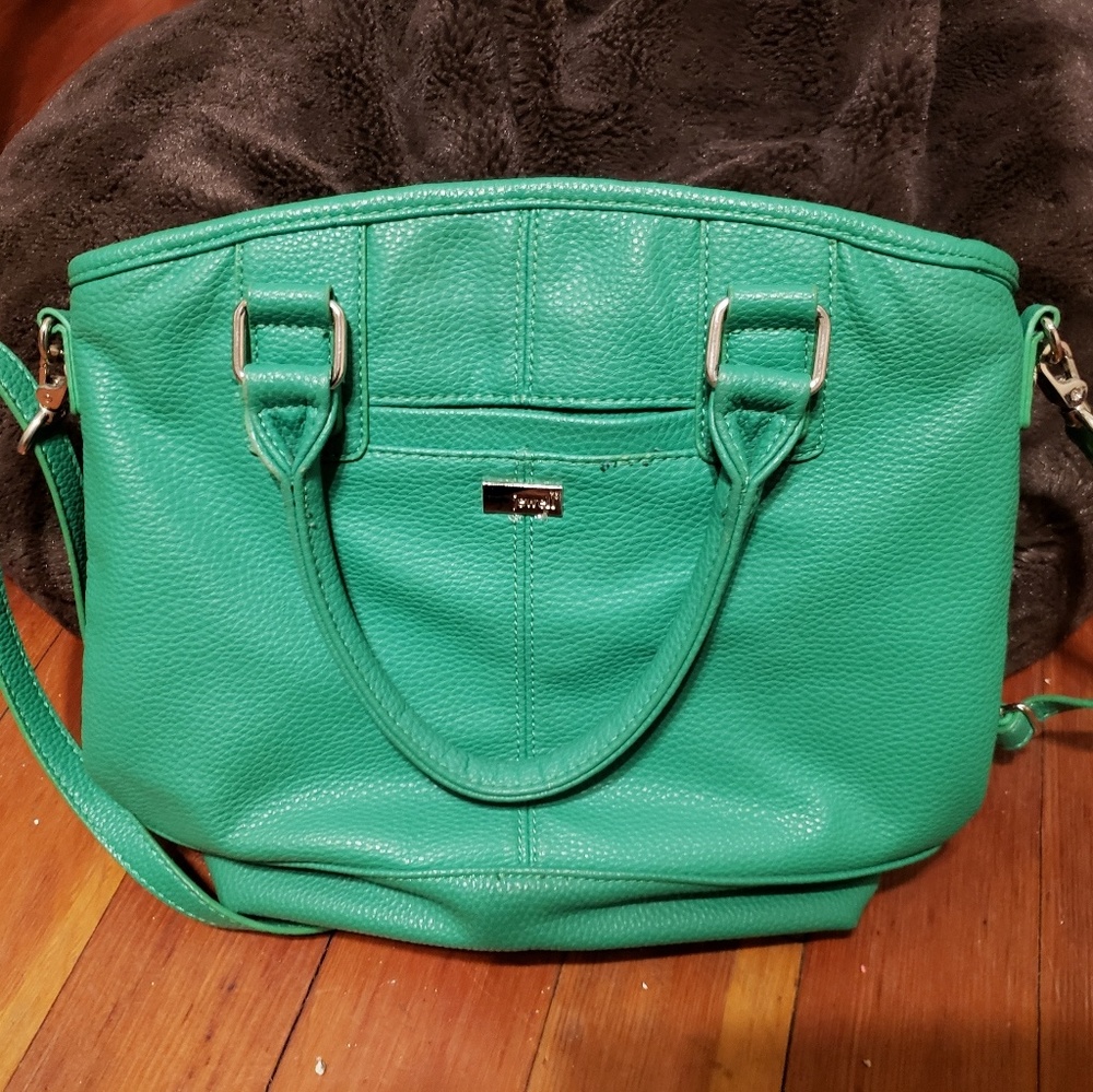 Emerald green leather purse